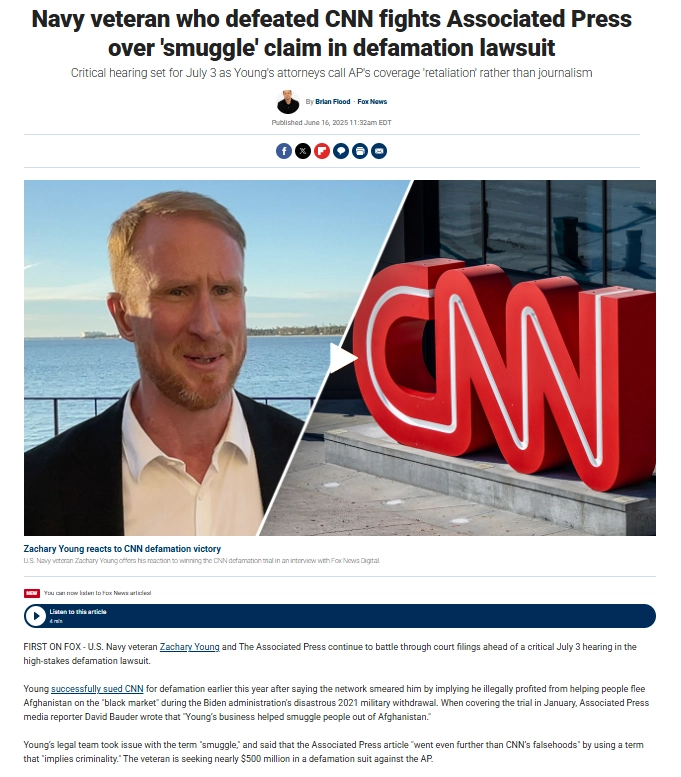 Un veterano de la Marina que derrotó a CNN lucha contra Associated Press por acusaciones de 