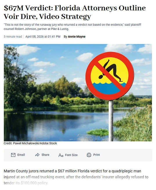 Veredicto de 67 millones de dólares: Abogados de Florida describen la selección del jurado y la estrategia de video